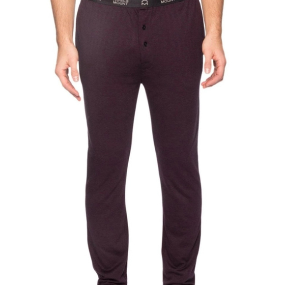 Men's Noble Mount Black & Fig Striped Lounge Pants M - Picture 1 of 2